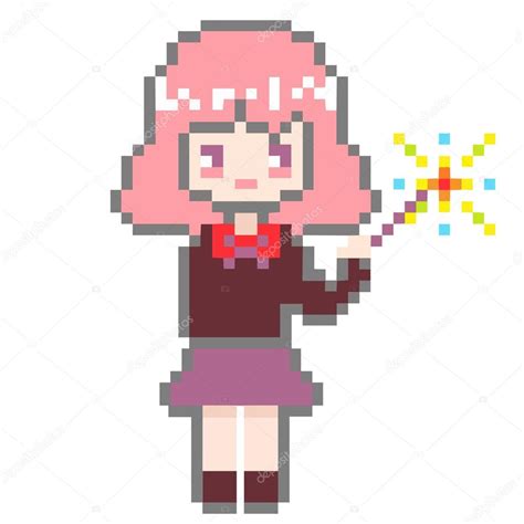 Pixel Art Anime Girl Sprite