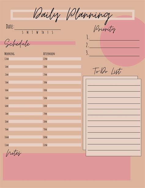 Daily Planner Digital Download Nude Pinks Etsy