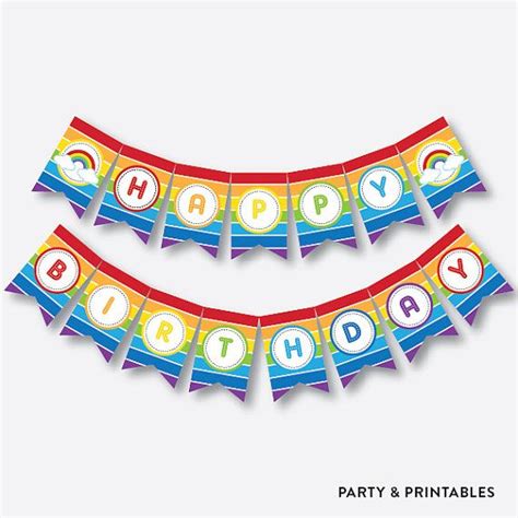 Instant Download Rainbow Party Banner Rainbow Happy By Everjolly Rainbow Party Decorations