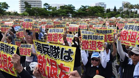 Thousands Protest Against Us Military In Japan World News Sky News