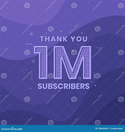 Thank You 1000000 Subscribers 1m Subscribers Celebration Stock Vector