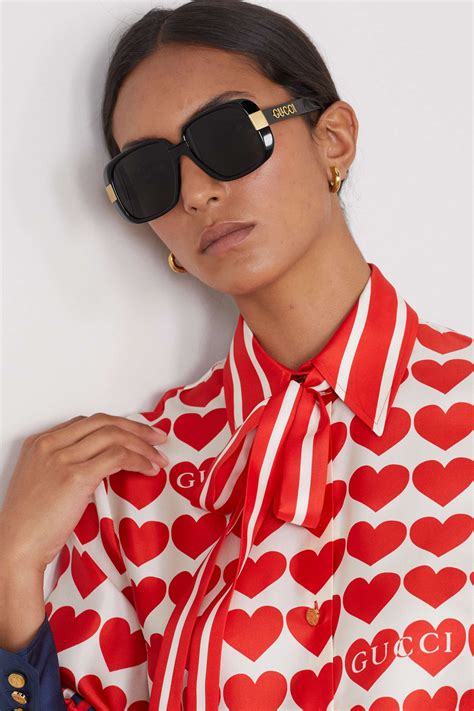 Gucci Eyewear Fashion Show Square Frame Acetate Sunglasses Net A Porter