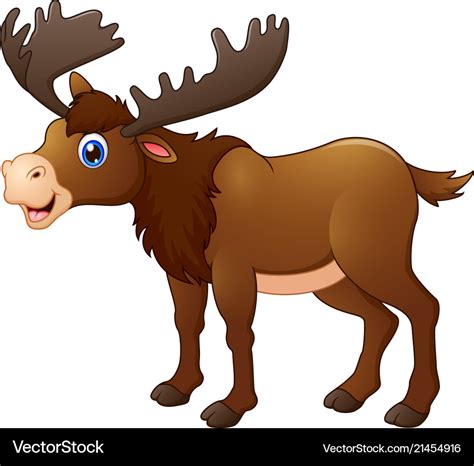 Cute Moose Cartoon Royalty Free Vector Image Vectorstock