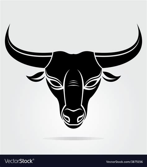 Black Bulls Head Mascot Royalty Free Vector Image