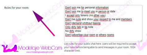 Cómo agregar tus reglas en el chat de Chaturbate Modelaje WebCam