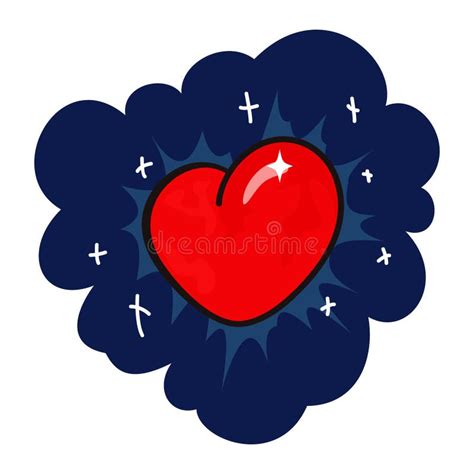 Star Heart In Night Sky Stock Vector Illustration Of Anniversary
