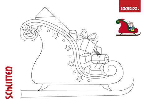 Ausmalbilder Weihnachten Schlitten