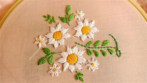 Easy White Flower Embroidery Tutorial 76hand Embroidery Sweet Flower