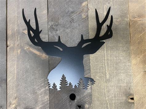 Deer Metal Art Wall Hanging Deer Hunter T The Great Etsy