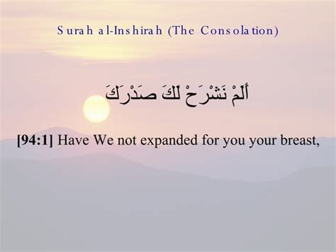 94 Surah Al Inshirah The Consolation