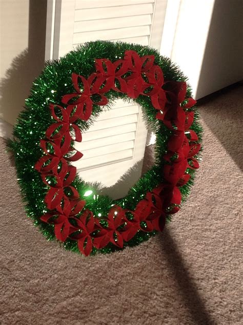 Christmas Wreath Made Out Of Toilet Paper Roll Cardboard Christmas Tree