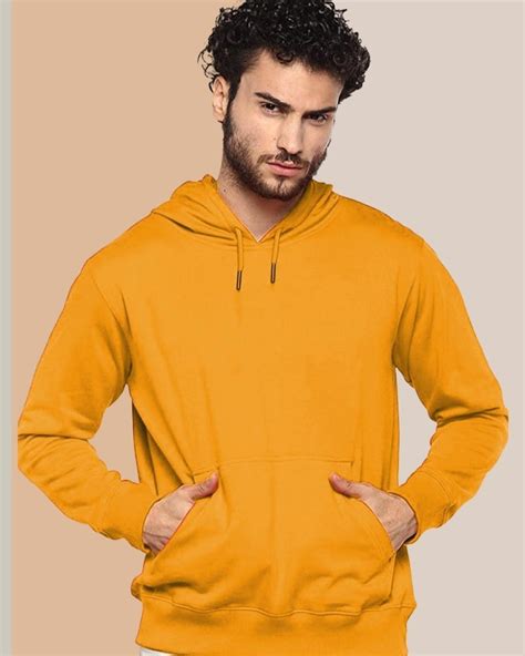 Buy Mens Yellow Hoodie Online At Bewakoof