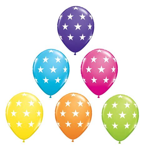 Qualatex Tropical 11 Big Stars Printed Latex Balloons 25pk