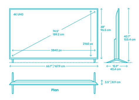 75 Inch Tv Dimensions And Guidelines With Drawings