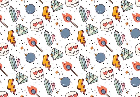 Premium Vector Cute Object Doodle Seamless Pattern