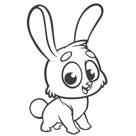 Happy Rabbit Cartoon Isolated On White Background Vector Illustration