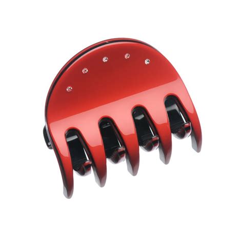 Small Size Hair Jaw Clip In Marlboro Red And Black Hair Jaw Clips And