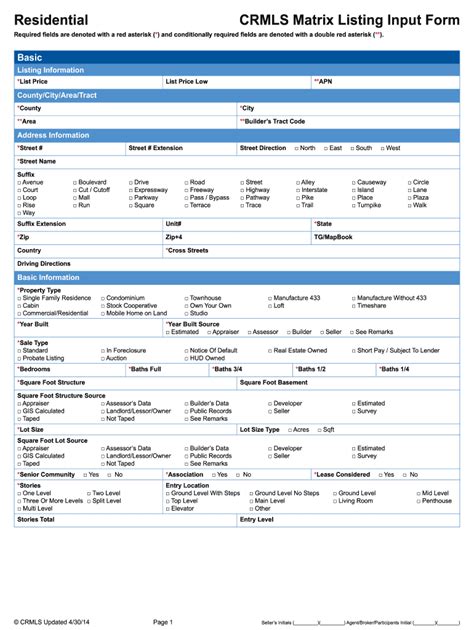 Crmls Matrix Listing Input Form 2014 2021 Fill And Sign Printable