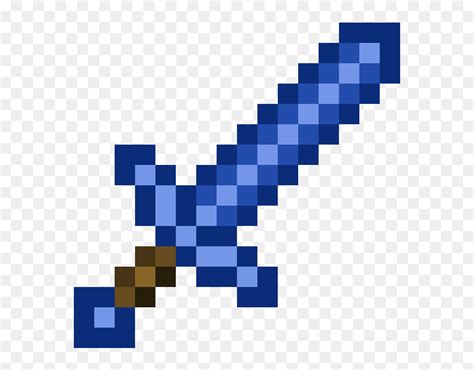Espada De Lapislázuli - Minecraft Diamond Sword Pixel Art, HD Png
