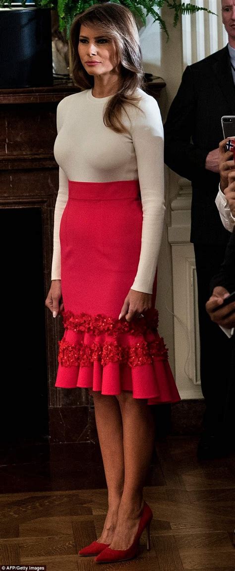 Melania Trumps Latest Outfit Is The Answer To Styling A Red Skirt Fpn