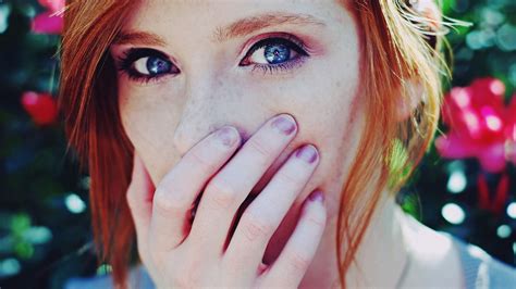 Womens Black Eyeliner Blue Eyes Freckles Face Women Hd Wallpaper