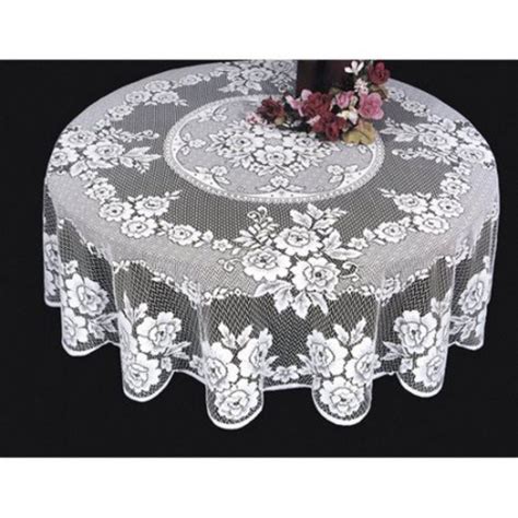 Heritage Lace Victorian Rose Round Tablecloth Lace Tablecloth Table