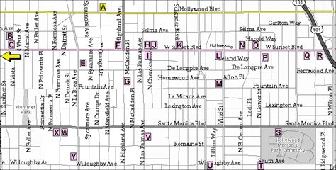 Map Of Sunset Boulevard In Hollywood