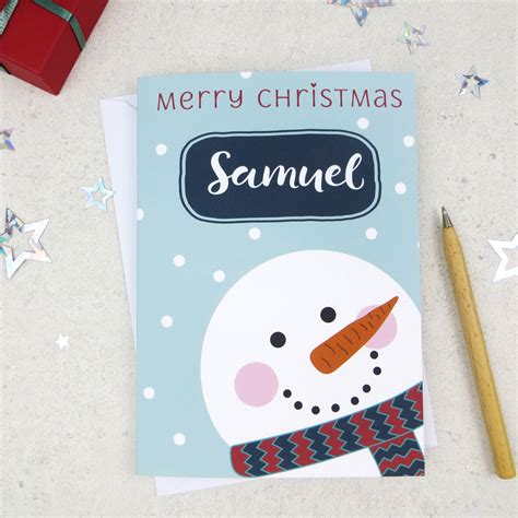 These templates can help you become more efficient and organized when creating creative note cards for research projects, speech presentations, or recipe outlines. Cute Xmas Snowman Personalised Christmas Card By Wink Design | notonthehighstreet.com