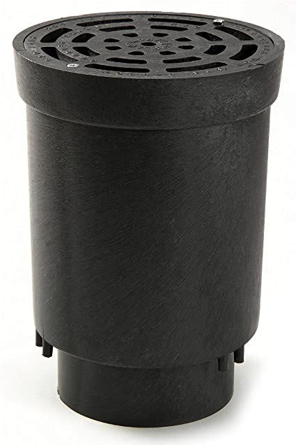 NDS FWSD69 Round Surface Drain Inlet With Black Plastic Grate For Flo