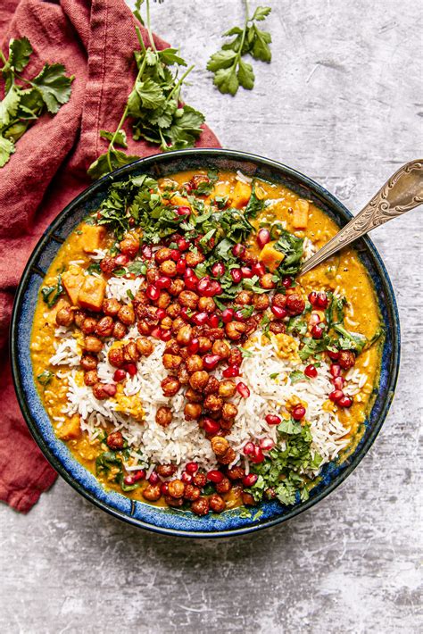 Sweet Potato Lentil Curry With Crispy Chickpeas The Bitery