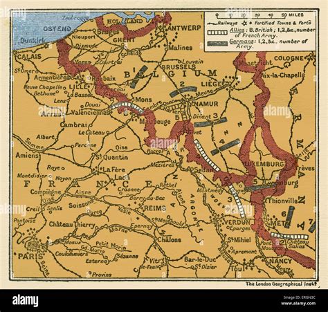 Europe 1918 France Belgium Western Front Wwi Map Wwi