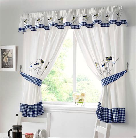 Kitchen Window Curtains Ready Made Inc Tie Backs Pelmet Sold