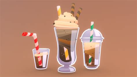 Stylized Ice Coffees Pack Buy Royalty Free 3d Model By Stylized Box Stylized Box [67c75da