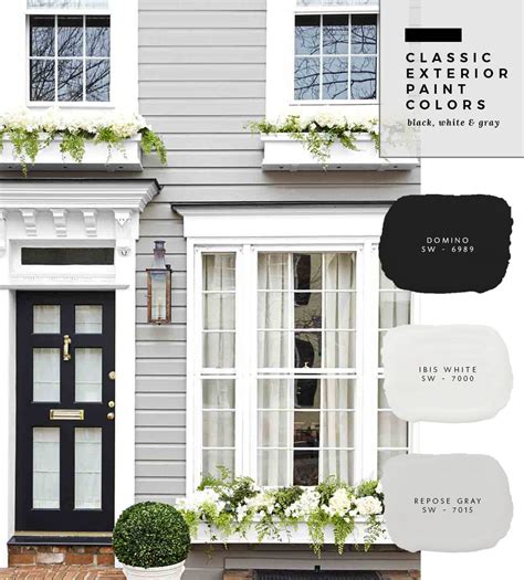 Classic Exterior Paint Colors Black White And Gray Room