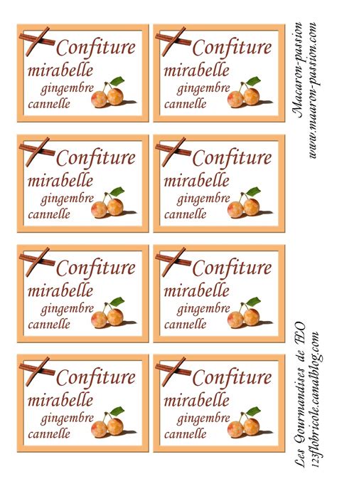 Étiquettes Confiture Mirabelles Gratuites Imprimer Ustensiles De Cuisine