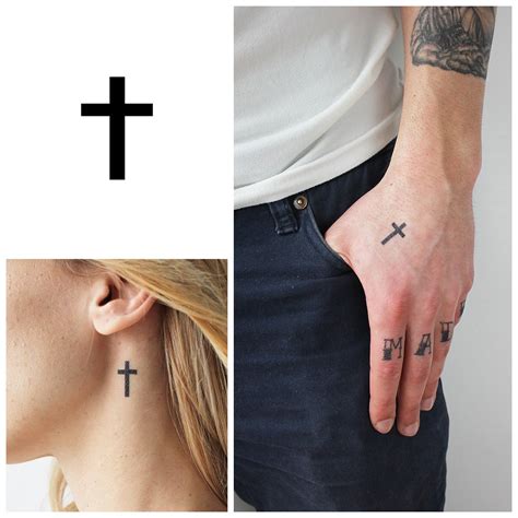 Tiny Cross Temporary Tattoo Set Of 3 Ubicaciondepersonascdmxgobmx