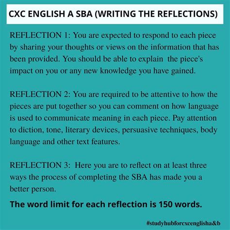 English Sba Reflection 3 Captions Lovely