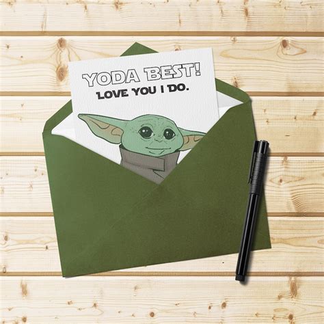 Yoda Best Printable Valentines Day Star Wars Card With Etsy