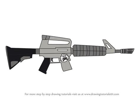 Step By Step How To Draw Assault Rifle From Fortnite