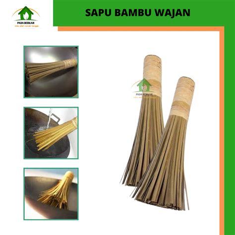 Jual TokoPadaBerkah APembersih Kerak Wajan Bamboo Wok Brush Sapu Kuali