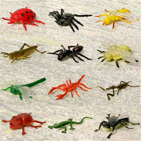 Mini Insect Bug Model Figures 12pcs Assorted Simulation Plastic Insects