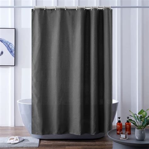 Scamzsure Shower Curtain Waffle Dark Grey X Cm Mould Proof