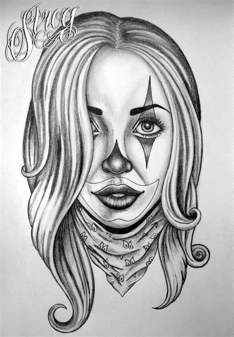 27 Best Gangster Girl Tattoo Drawings Images On Pinterest