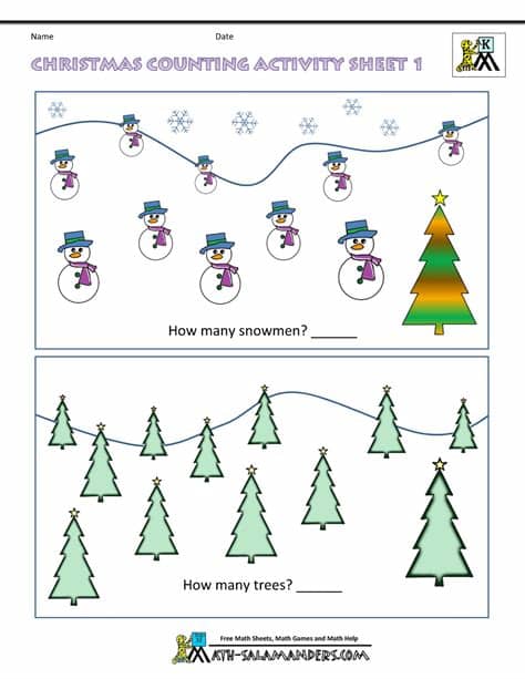 A worksheet that covers vocabulary related to the santa claus story such as reindeer and sleigh. Christmas Maths Worksheets