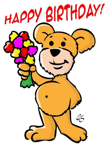 Cartoon Teddy Bär Happy Birthday Bear Comic Art Prints