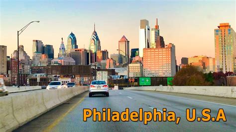 Philadelphia Skyscrapers Driving Through Downtown Pennsylvania 2021
