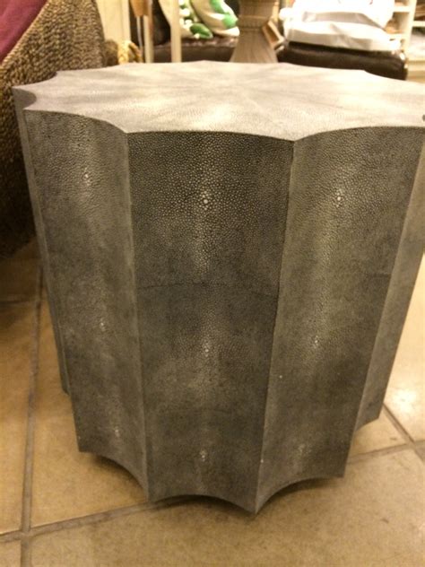 Faux Shagreen Scalloped Side Table Mecox Gardens