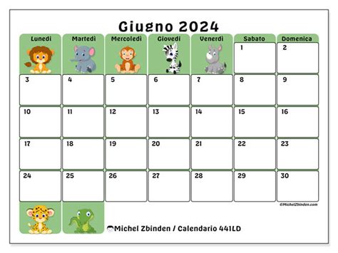 Calendario Giugno 2024 Da Stampare “441ld” Michel Zbinden Ch