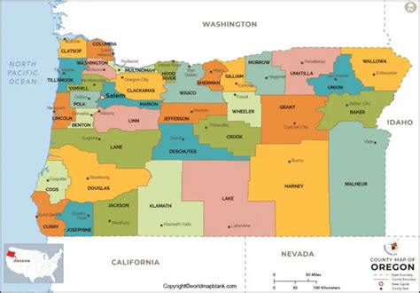 Labeled Map Of Oregon With Capital And Cities