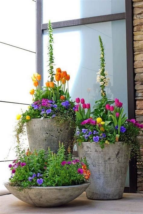 Flowers beckon butterflies and hummingbirds. Welcome Spring: 17 Great DIY Flower Pot Ideas for Front ...